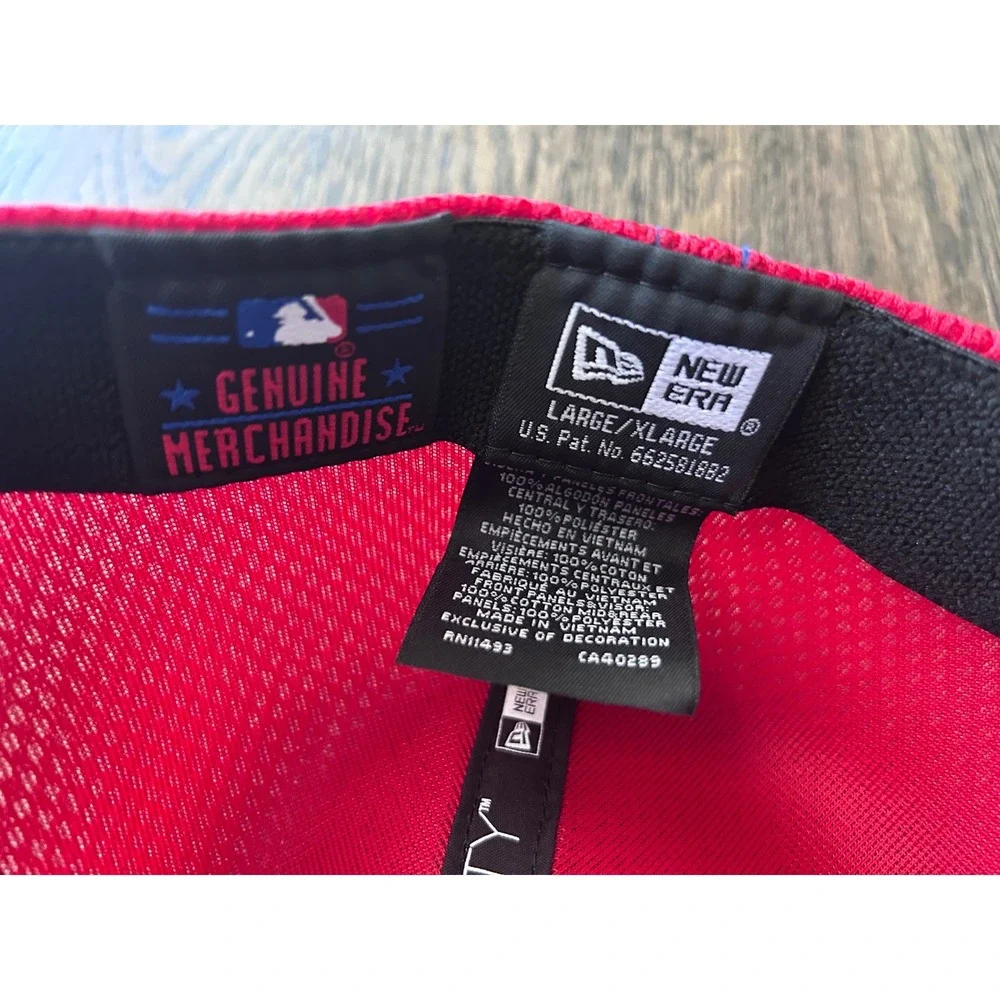 New Era 39THIRTY Philadelphia Phillies Hat Red Mesh Stretch Fit L-XL MLB Cap